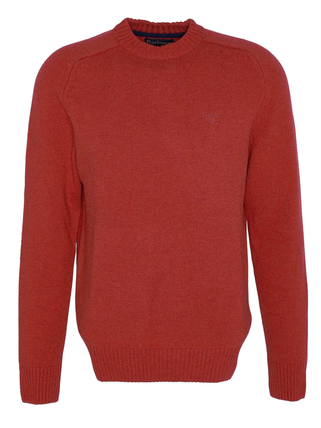 Barbour Mens Grangetown crew neck sweater in dark orange