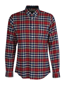 Barbour Mens Betsom tailored check shirt in dark red