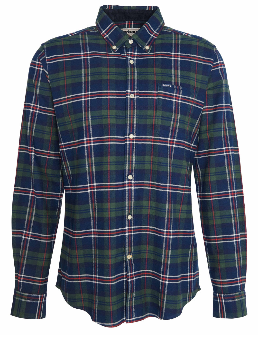 Barbour Mens Roman tailored check shirt in deep blue