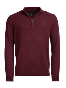 Barbour Mens Tisbury Half Zip in ruby